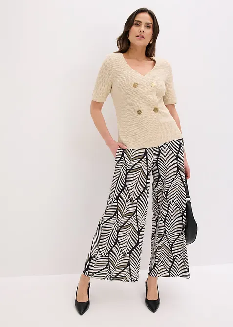 Jerseybukse med vide ben, bonprix