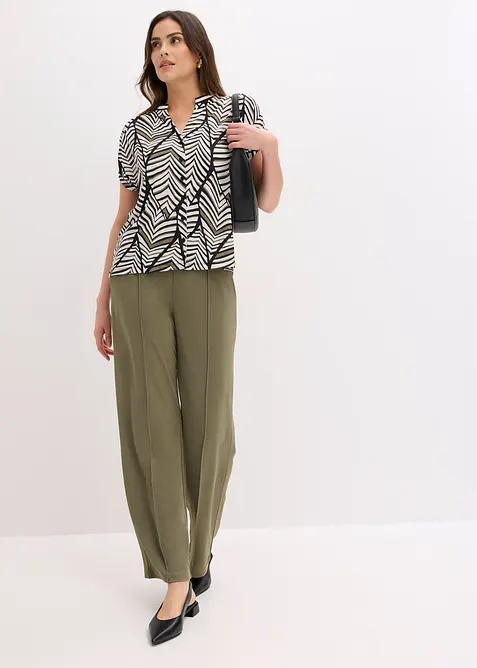 M&oslash;nstret bluse i trikot, bonprix