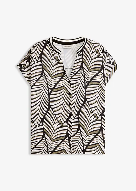 M&oslash;nstret bluse i trikot, bonprix