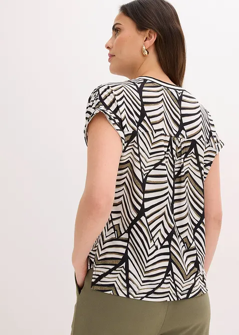 M&oslash;nstret bluse i trikot, bonprix