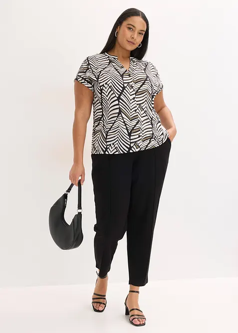 M&oslash;nstret bluse i trikot, bonprix