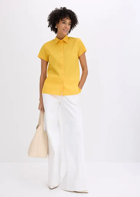 Kortermet bluse i poplin, bonprix