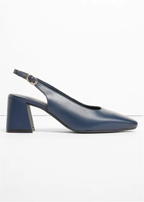 Slingback-pumps i skinn, bonprix