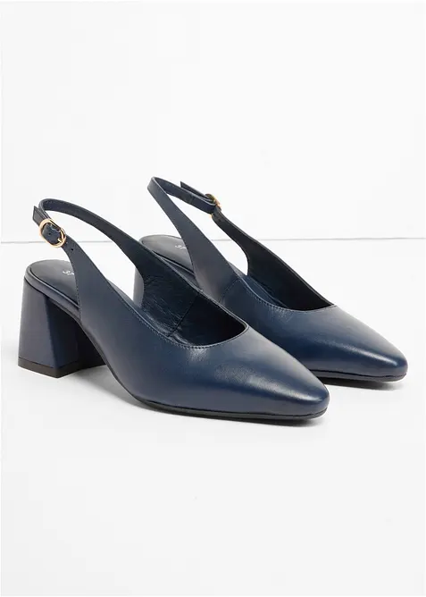 Slingback-pumps i skinn, bonprix