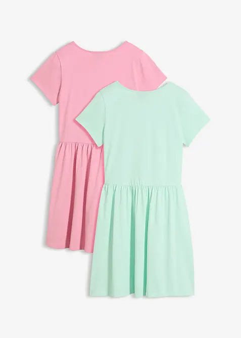 Jerseykjole i 100% &oslash;kologisk bomull (2-pack), bonprix