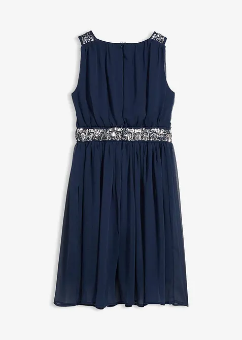 Chiffonkjole med paljettb&aring;nd, bonprix