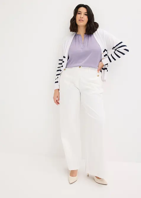 Kortermet satengtunika i ledig modell med lave skulders&oslash;mmer, bonprix