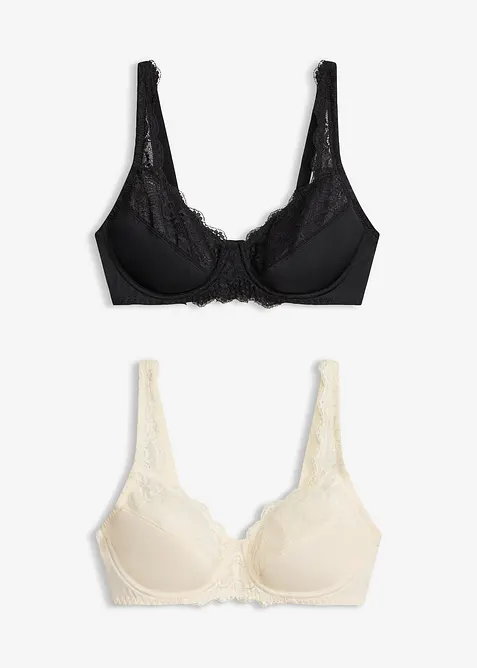 Spile-BH med nydelige blonder (2-pack), bonprix