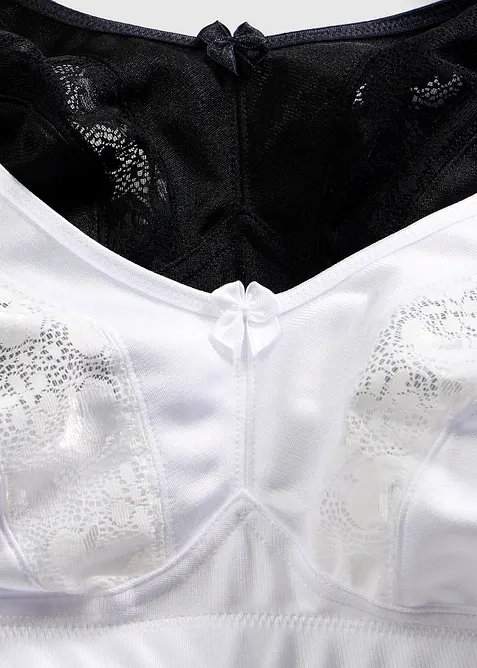 Avlastnings-BH uten spiler med vatterte stropper (2-pack), bonprix