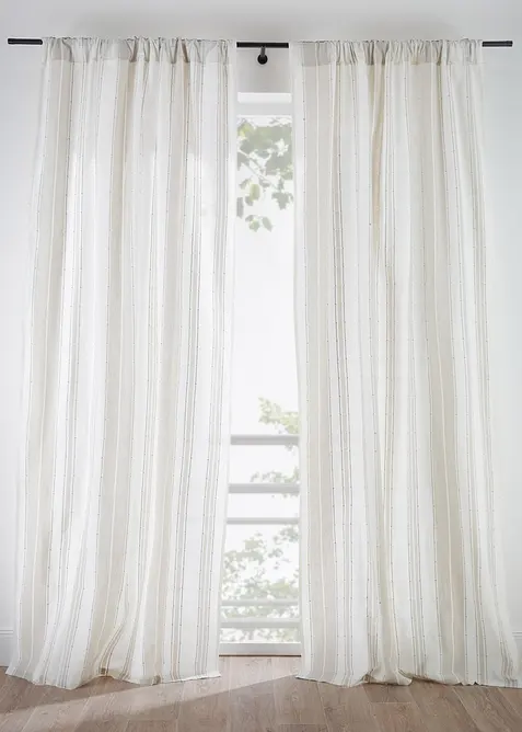 Gardin i &oslash;kologisk bomull med stripem&oslash;nster (1-pack), bonprix