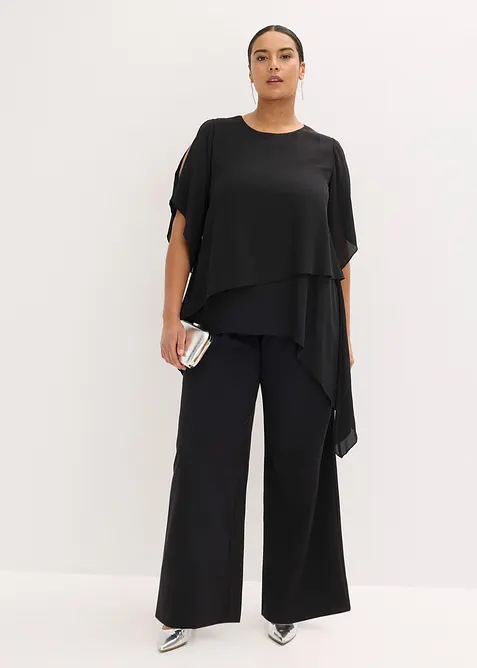 Bluse i lag p&aring; lag-stil med snipper i falden, bonprix