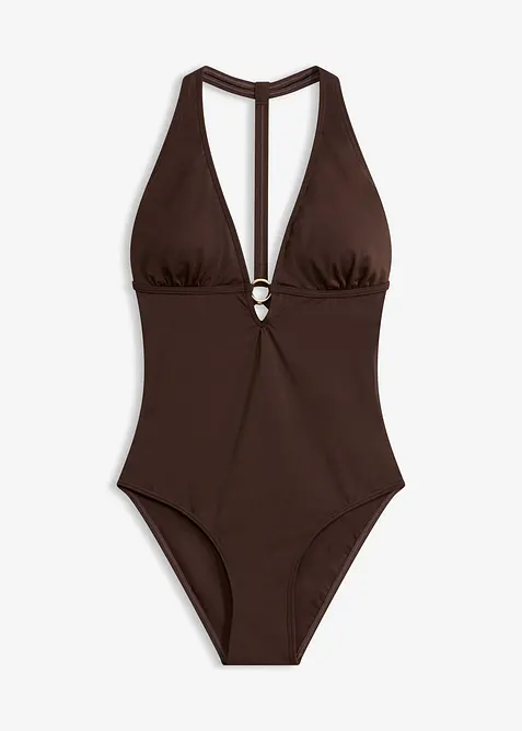 Badedrakt med dyp V-hals, bonprix