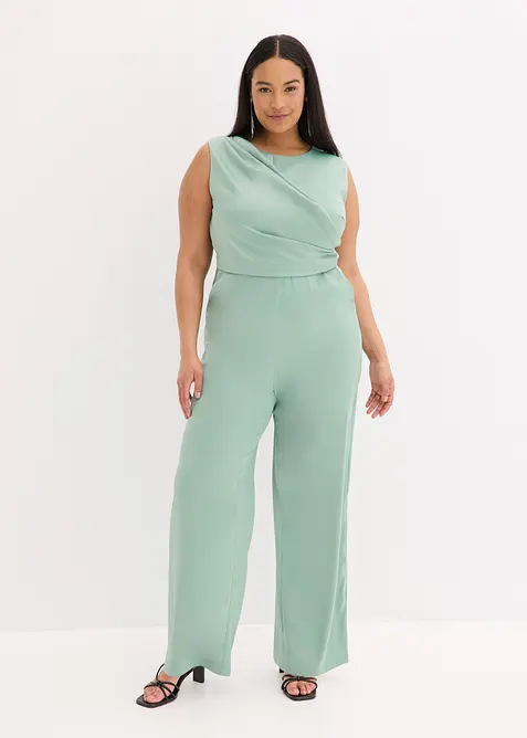 Jumpsuit i sateng med glans, bonprix