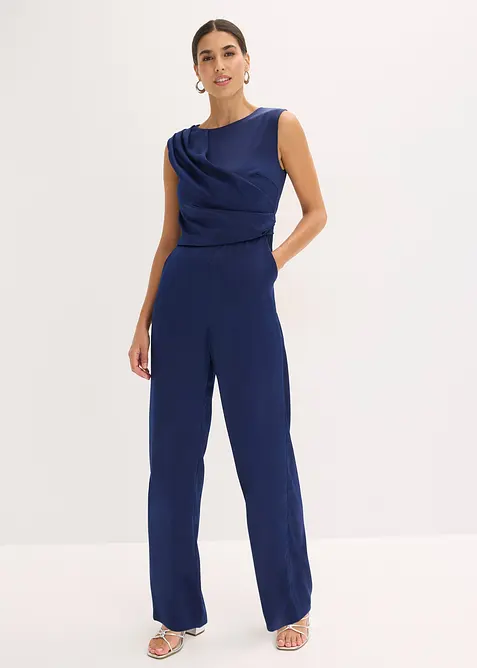 Jumpsuit i sateng med glans, bonprix