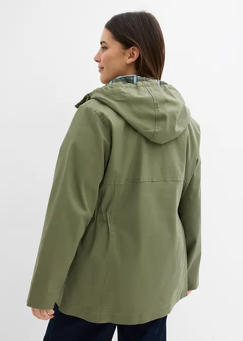 Vannavvisende jakke med rutete f&ocirc;r, bonprix