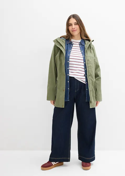 Vannavvisende jakke med rutete f&ocirc;r, bonprix