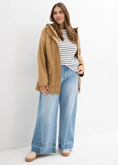 Vannavvisende jakke med rutete f&ocirc;r, bonprix