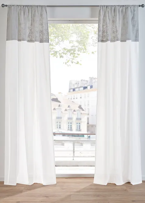 Gardin i &oslash;kologisk bomull med broderi (1-pack), bonprix