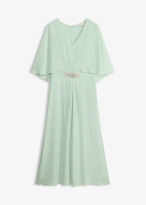 Chiffonkjole med strasspynt, bonprix