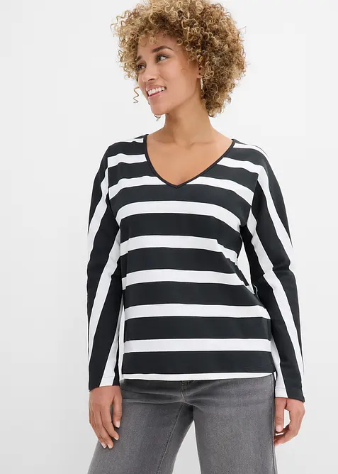 Langermet topp i 100% &oslash;kologisk bomull, bonprix