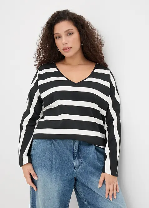 Langermet topp i 100% &oslash;kologisk bomull, bonprix