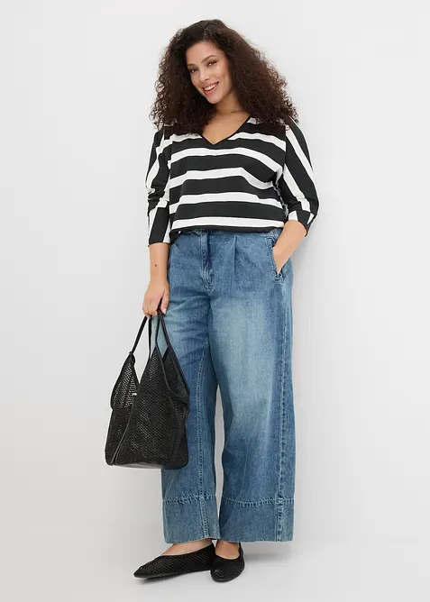 Langermet topp i 100% &oslash;kologisk bomull, bonprix