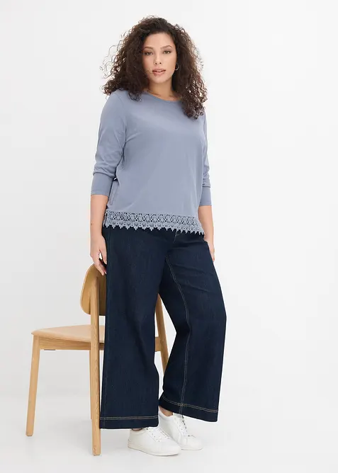 Langermet topp i 100% bomull (2-pack), bonprix