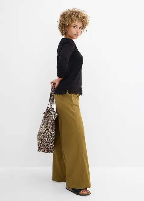 Langermet topp i 100% bomull (2-pack), bonprix