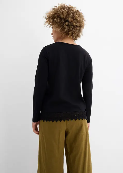 Langermet topp i 100% bomull (2-pack), bonprix