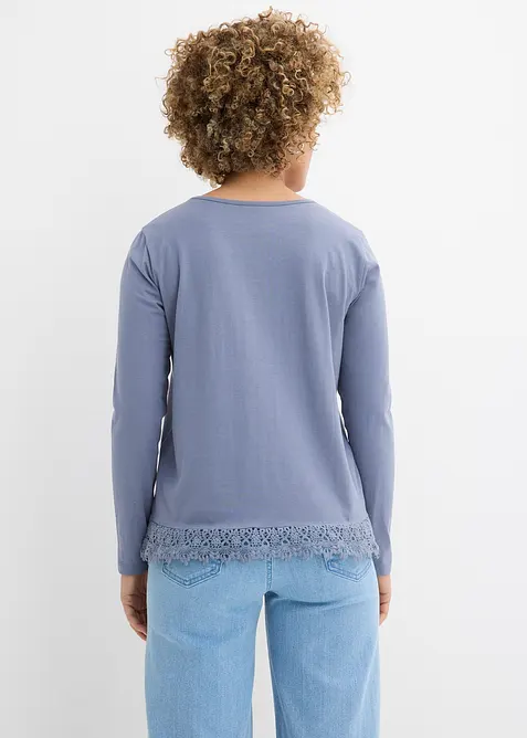 Langermet topp i 100% bomull (2-pack), bonprix