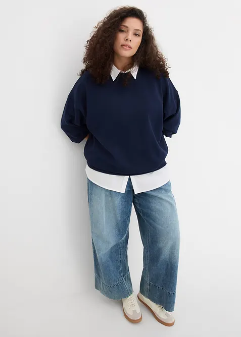 Oversized sweatshirt i 100% &oslash;kologisk bomull, bonprix