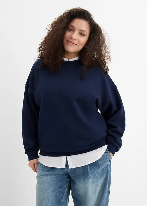 Oversized sweatshirt i 100% &oslash;kologisk bomull, bonprix