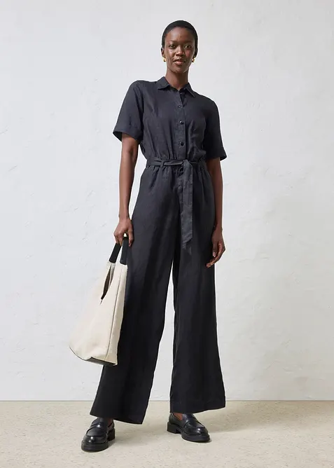 Jumpsuit i 100% lin, bonprix