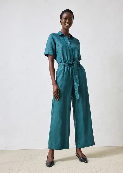 Jumpsuit i 100% lin, bonprix