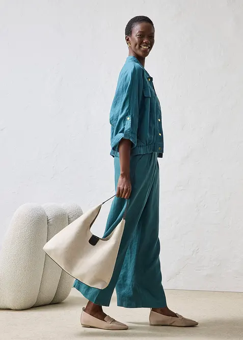 Bomberjakke i 100% lin, bonprix