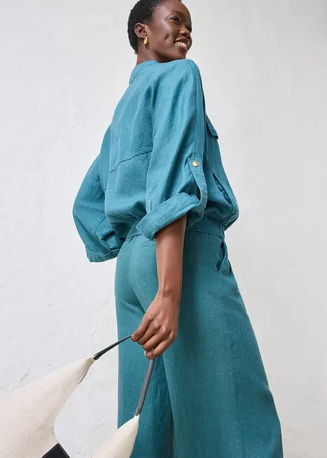 Bomberjakke i 100% lin, bonprix