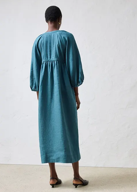 Maxikjole i 100% lin, bonprix