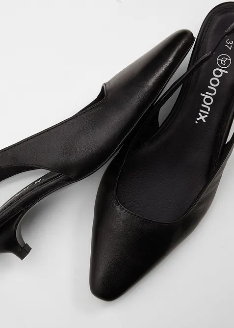 Slingbacks i skinn, bonprix