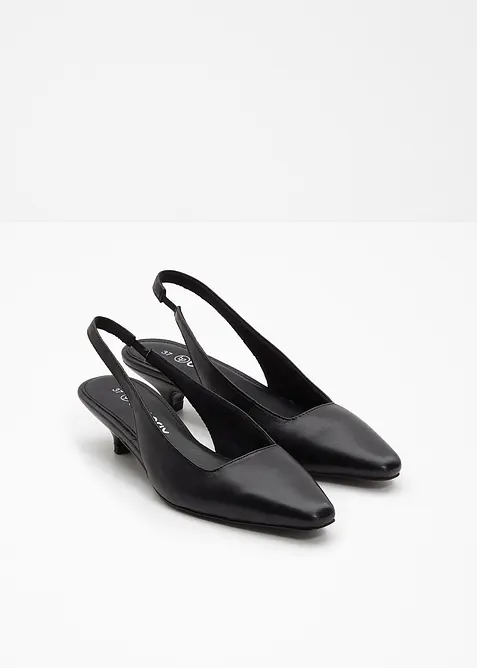 Slingbacks i skinn, bonprix