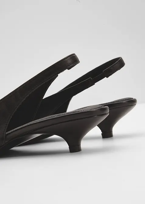 Slingbacks i skinn, bonprix