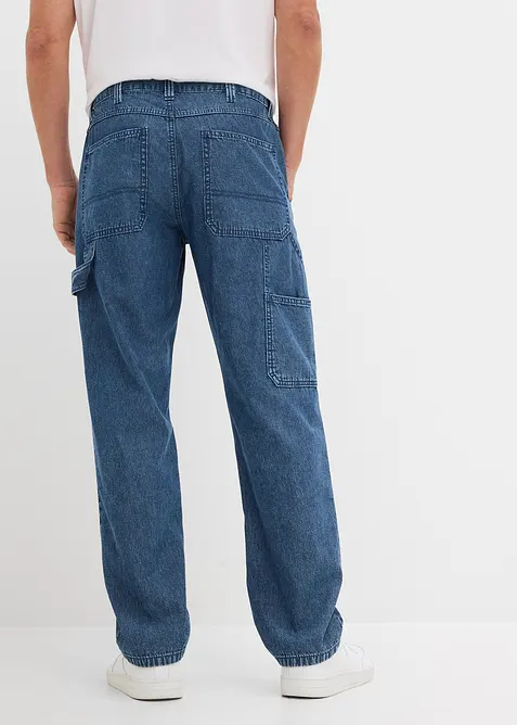 Relaxed fit Carpenter-jeans med stretchlinning, Straight, bonprix