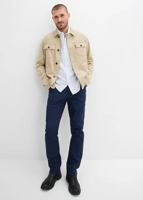 Langermet skjorte i krepp, Regular fit, bonprix