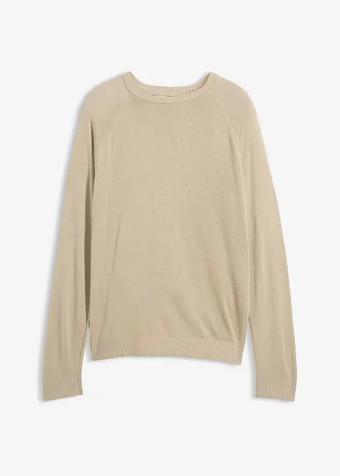 Lett, finstrikket genser med lin, bonprix