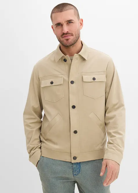 Jakke i imitert, semsket skinn, bonprix