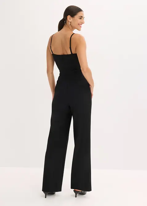 Elegant jumpsuit i strukturert krepp med perlebroderi, bonprix