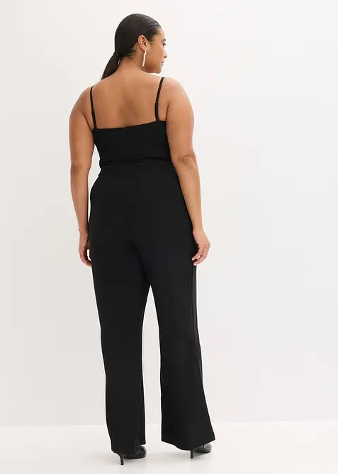 Jumpsuit i strukturert krepp med perlebroderier, bonprix