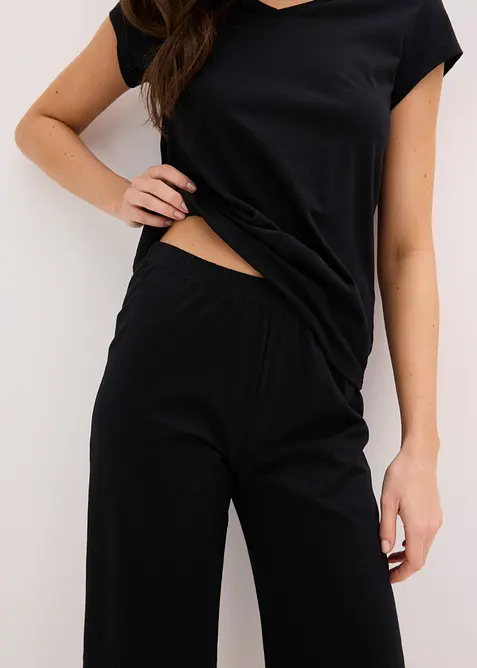 Pyjamas med vid capribukse, bonprix