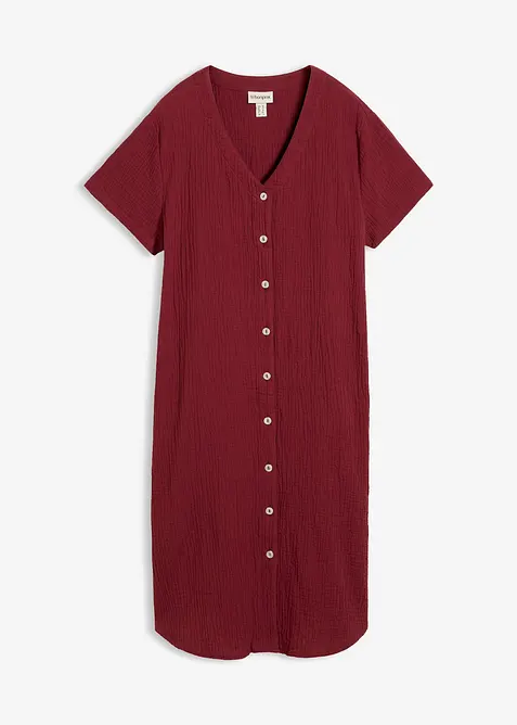 Skjortekjole i myk musselin, bonprix