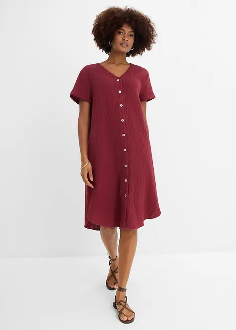 Skjortekjole i myk musselin, bonprix