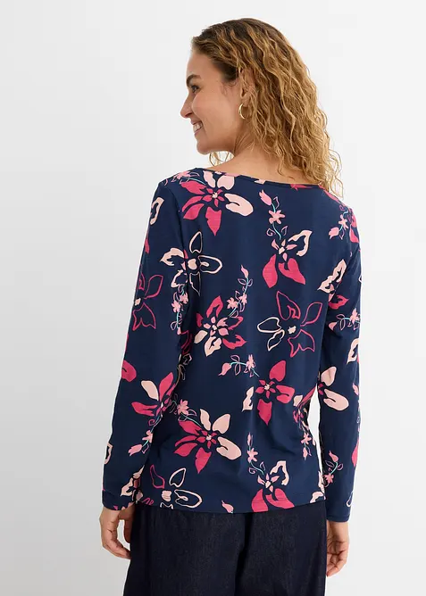 Langermet topp med blomstertrykk, bonprix